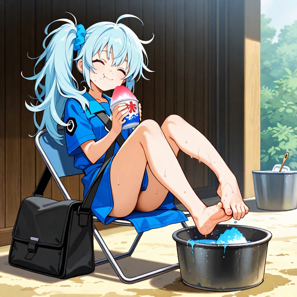 【はたらくLinux】足水で涼む千通流ちゃん