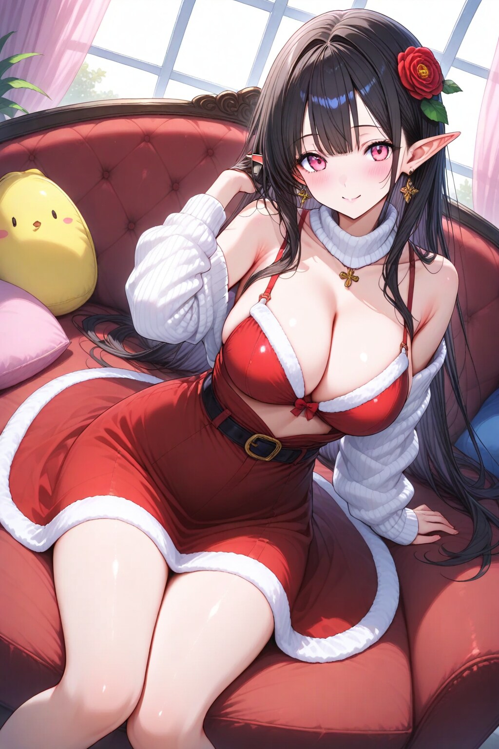 黒髪ロングエルフちゃん