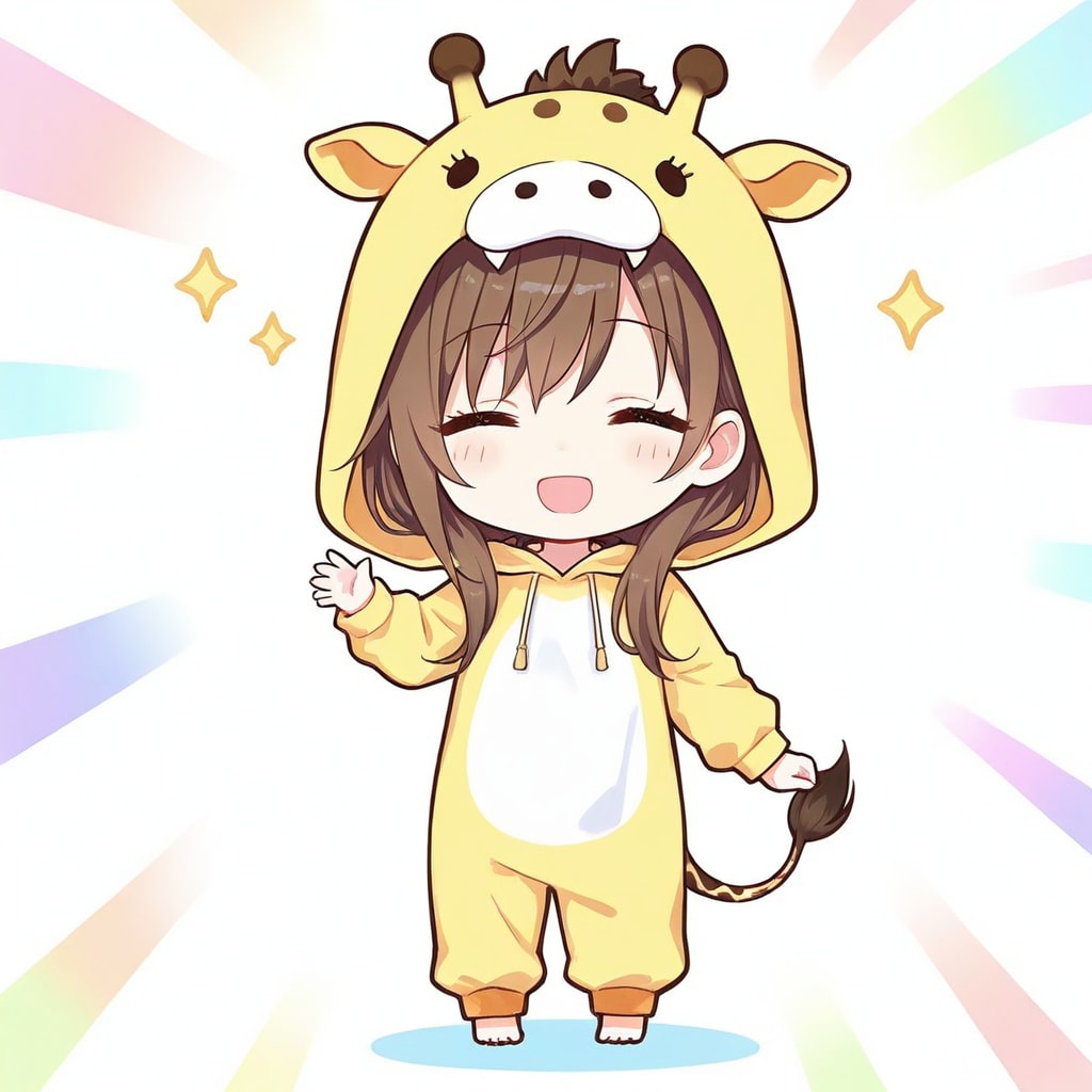 虹色キリン着ぐるみちび子ちゃん