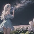 夜の花畑と女の子2 3枚目