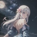 夜の花畑と女の子2 6枚目