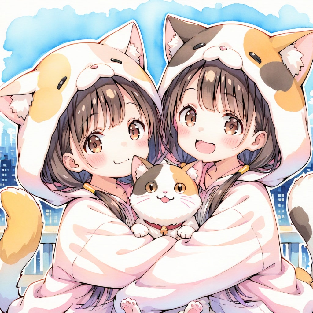 「いつでもいっしょ」双子企画 | の人気AIイラスト・グラビア