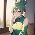 健全チャイナ服（緑髪娘） 2枚目
