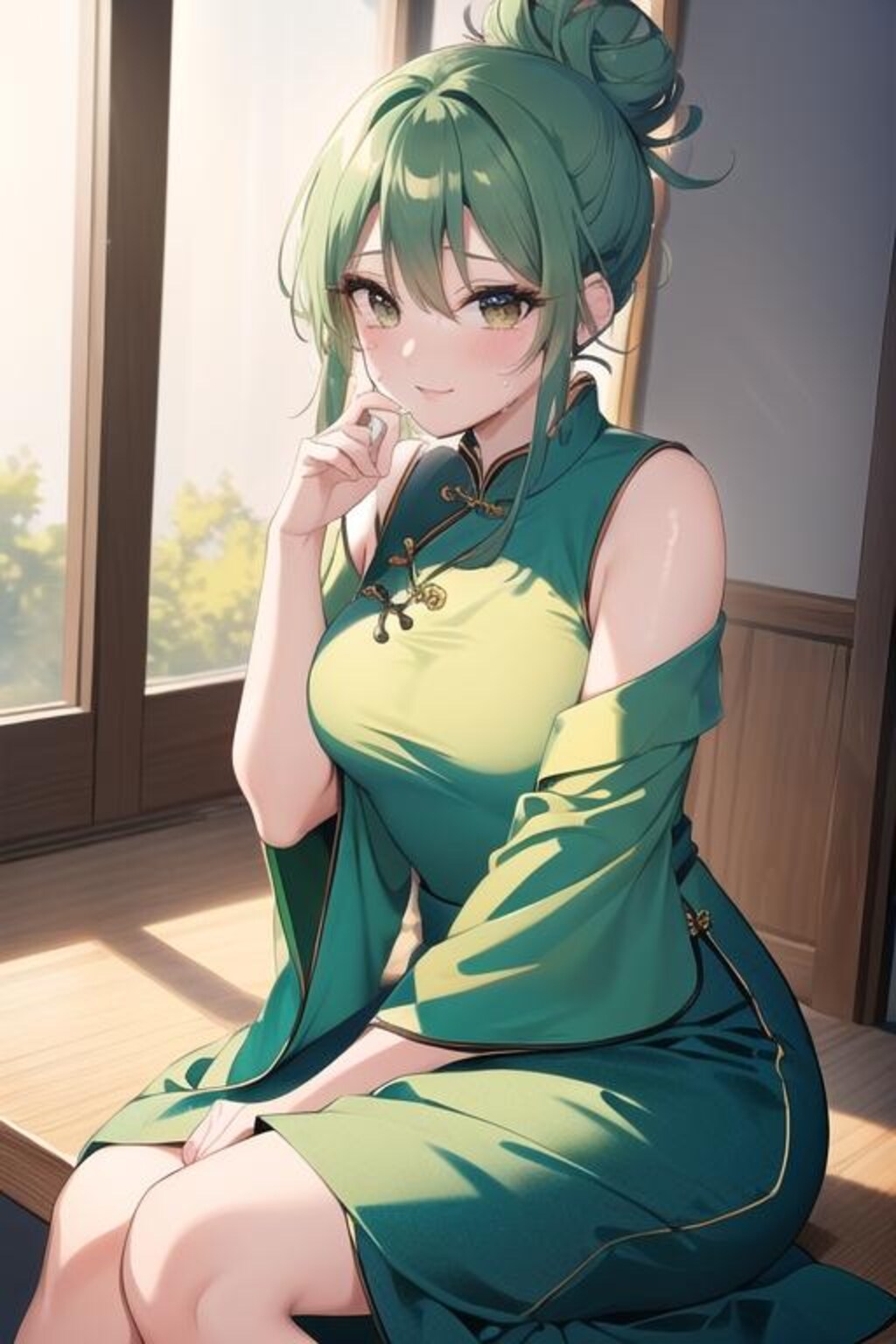 健全チャイナ服（緑髪娘）