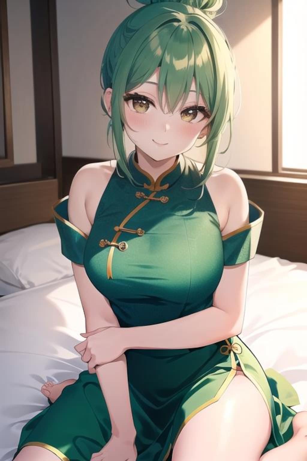 健全チャイナ服（緑髪娘）