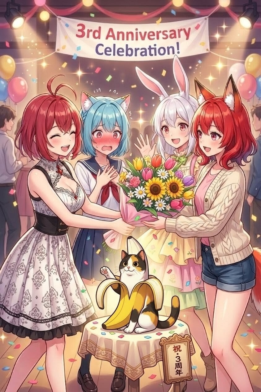 いわしまんさん創作活動3周年記念を祝うべ〜