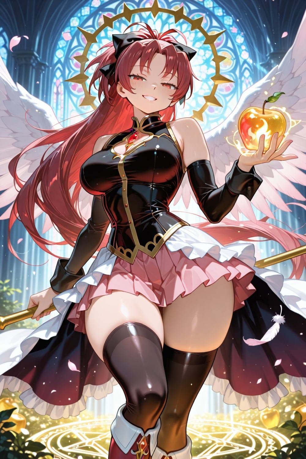 禁断の果実りんごを食べる天使化コスプレベテラン魔法少女人妻 | の人気AIイラスト・グラビア