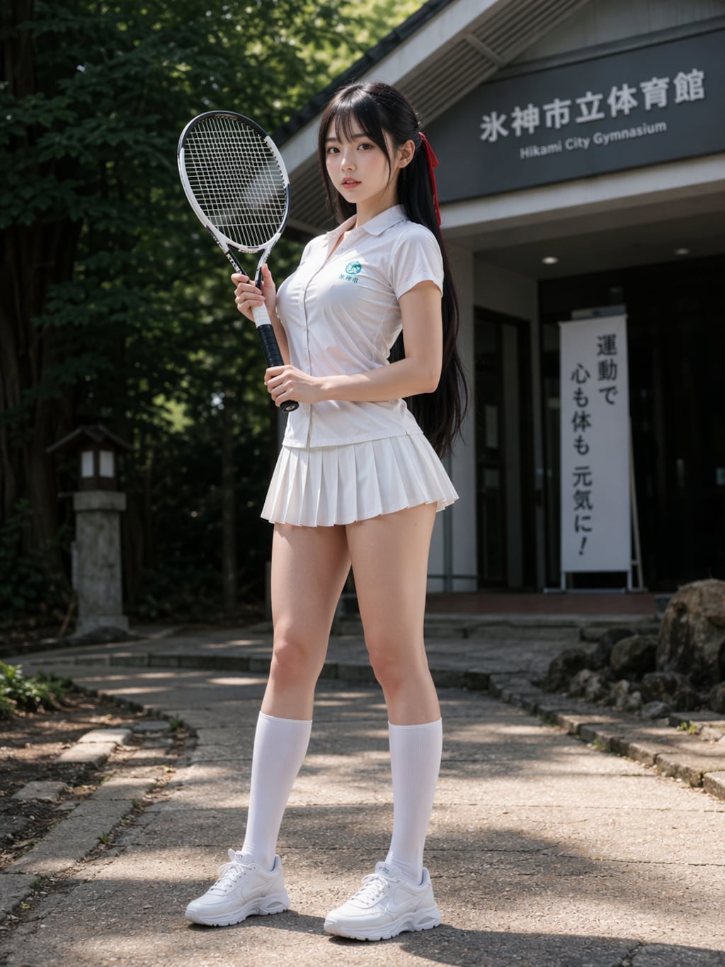 日神市の運動振興ポスター撮影に望む香さん(Quality=low, medium比較)