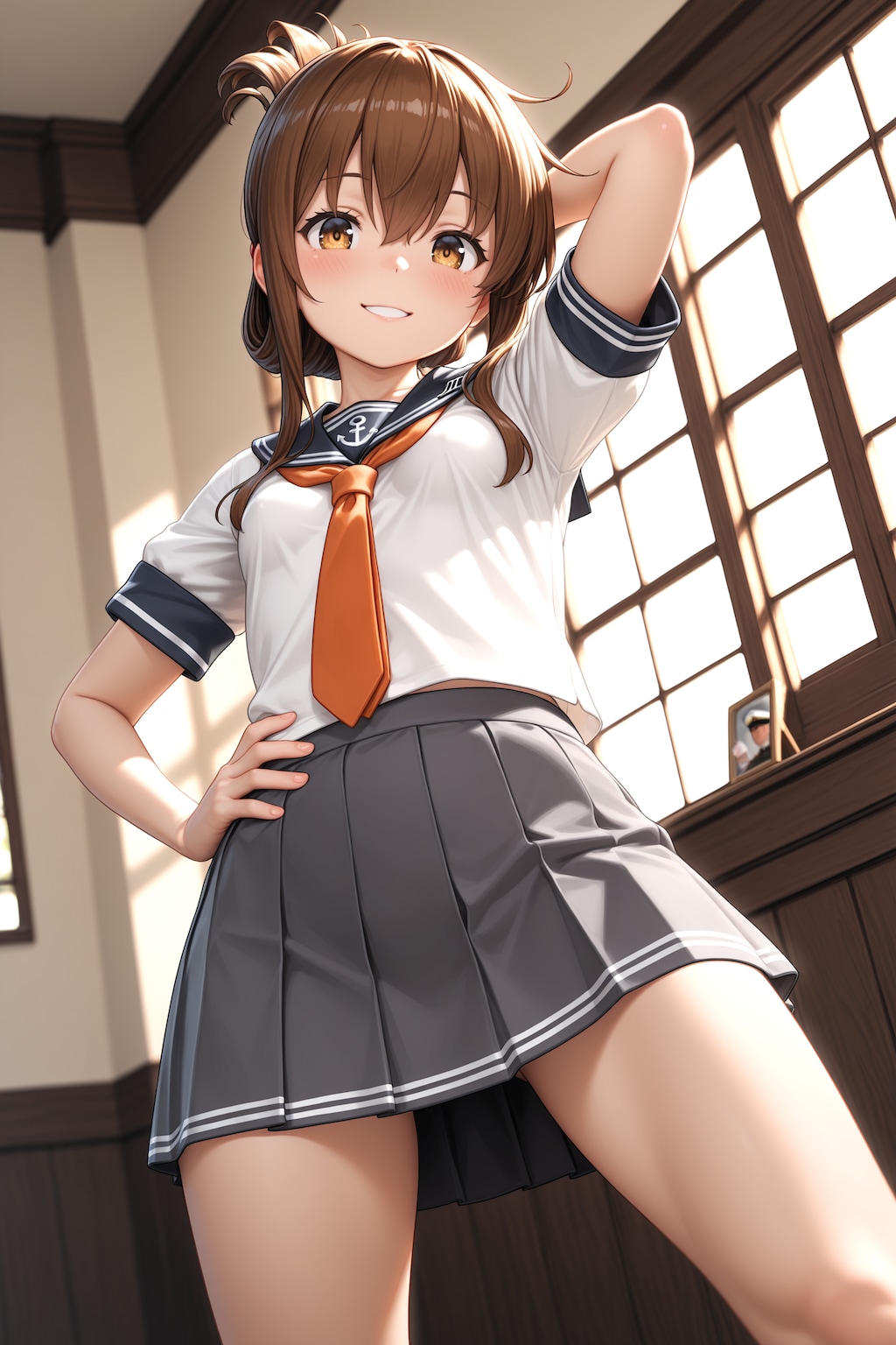 電さんの健康的な誘惑ポーズ