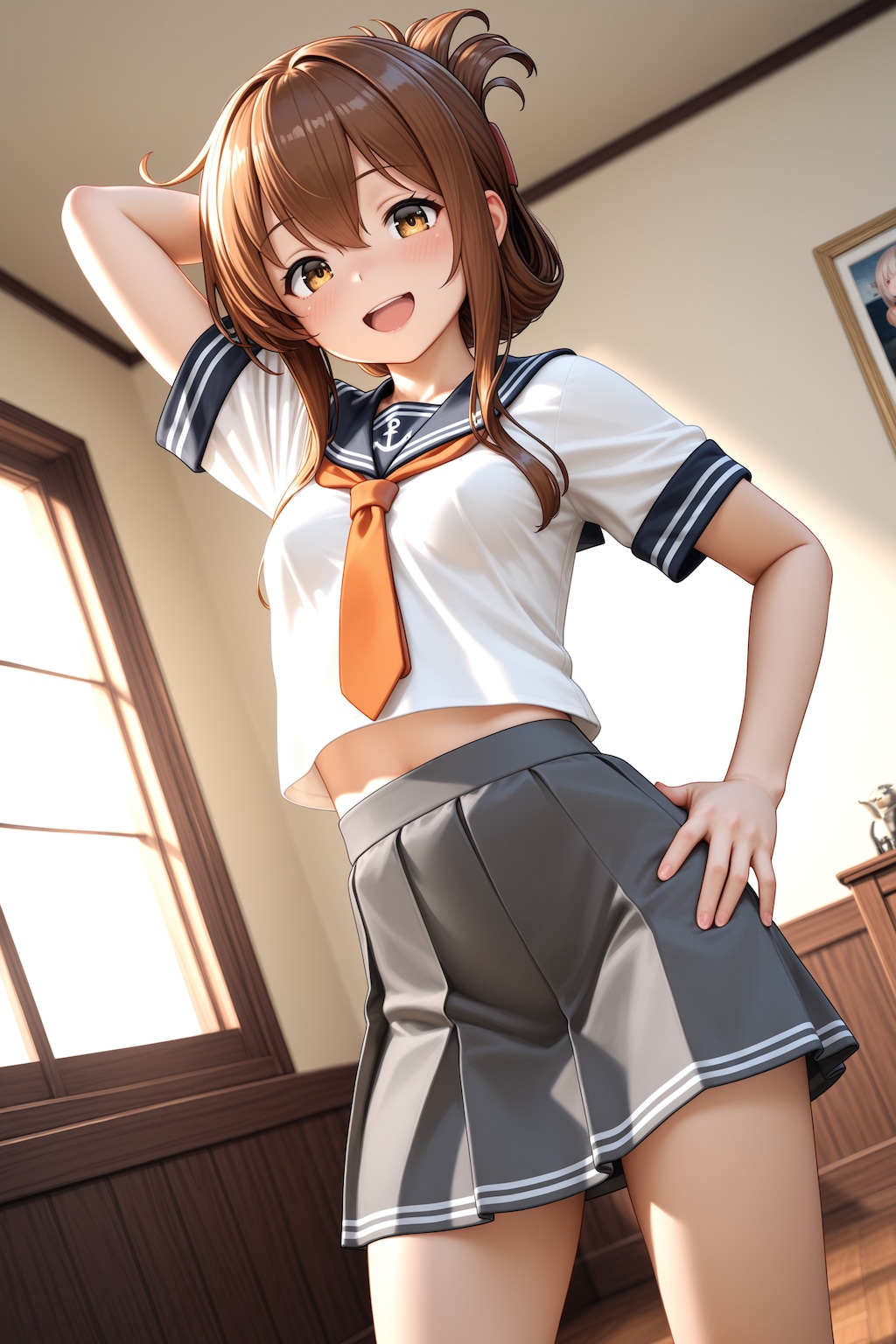 電さんの健康的な誘惑ポーズ