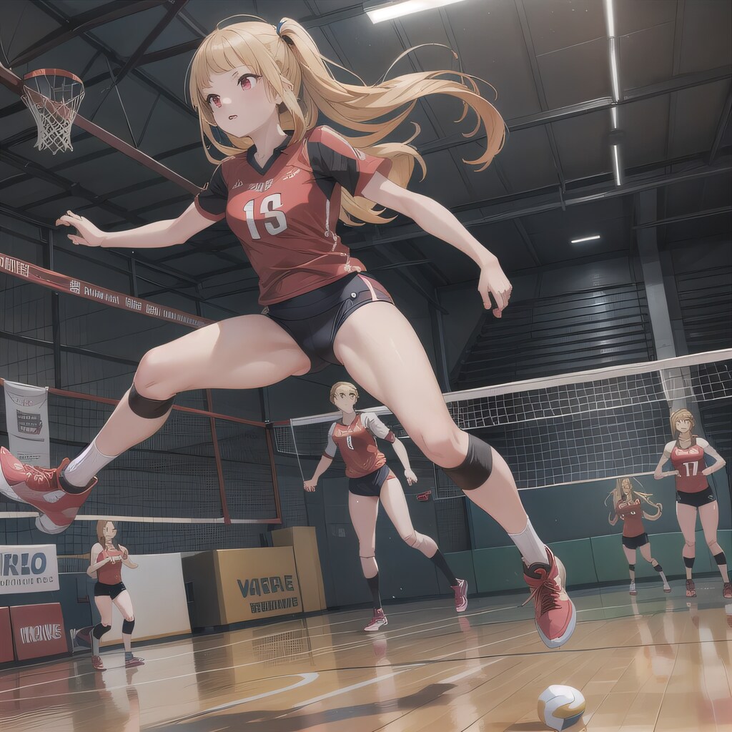 金髪ポニテでユニフォームの少女