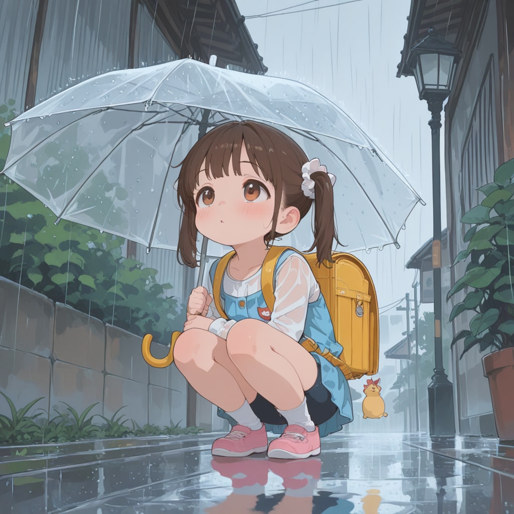 雨と女児