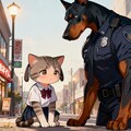 迷子の子猫ちゃんと犬のお巡りさん 4枚目