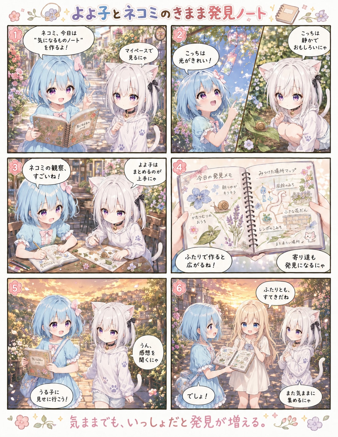 よよ子とネコミのきまま発見ノート📖🌸