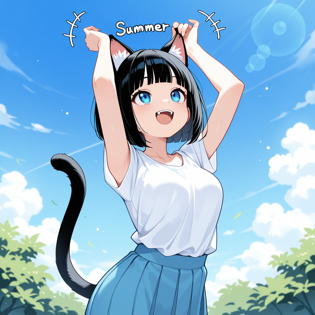 ねこになってしまった黒髪栞さん
