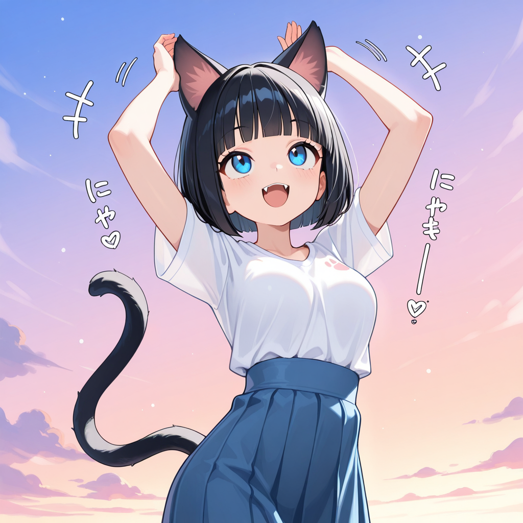 ねこになってしまった黒髪栞さん