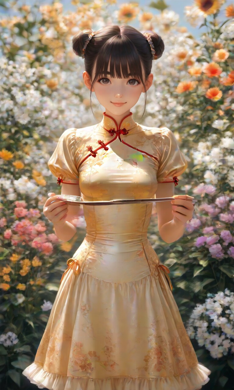 お花畑とチャイナドレス〜 | の人気AIイラスト・グラビア