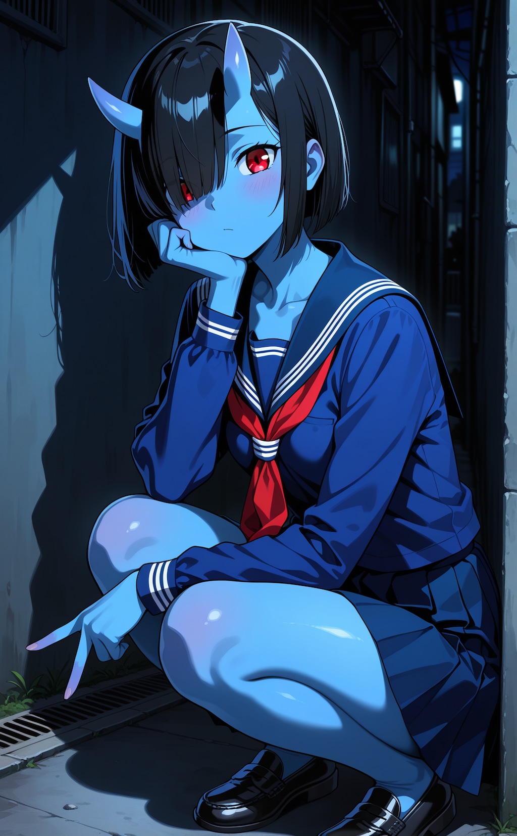 しゃがみピースを覚えた青鬼