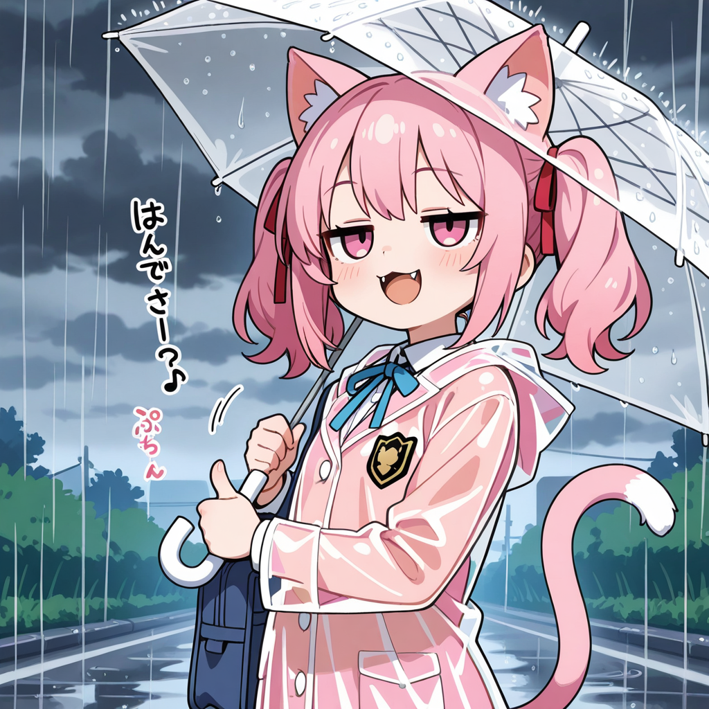 城ヶ崎アオイさまから頂いた雨合羽を着て、ご満悦なねこちゃん！！