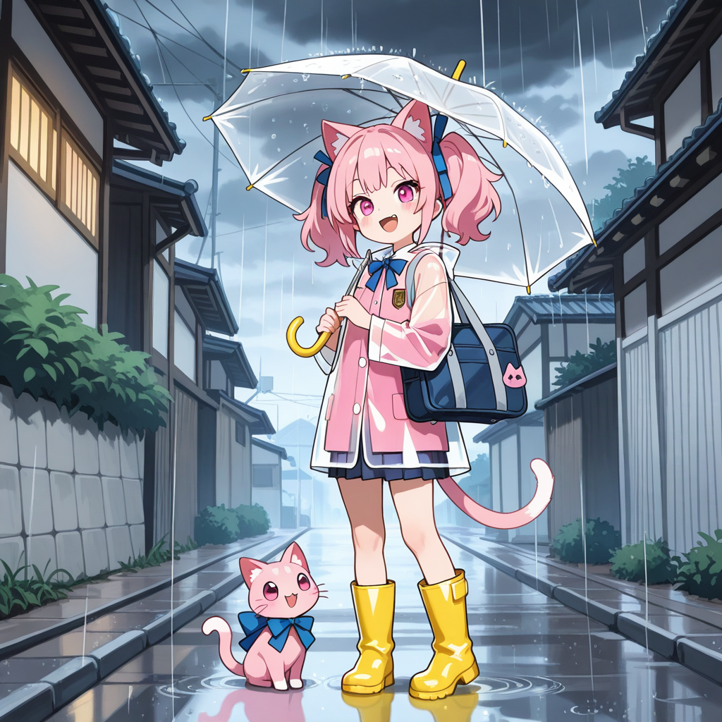 城ヶ崎アオイさまから頂いた雨合羽を着て、ご満悦なねこちゃん！！