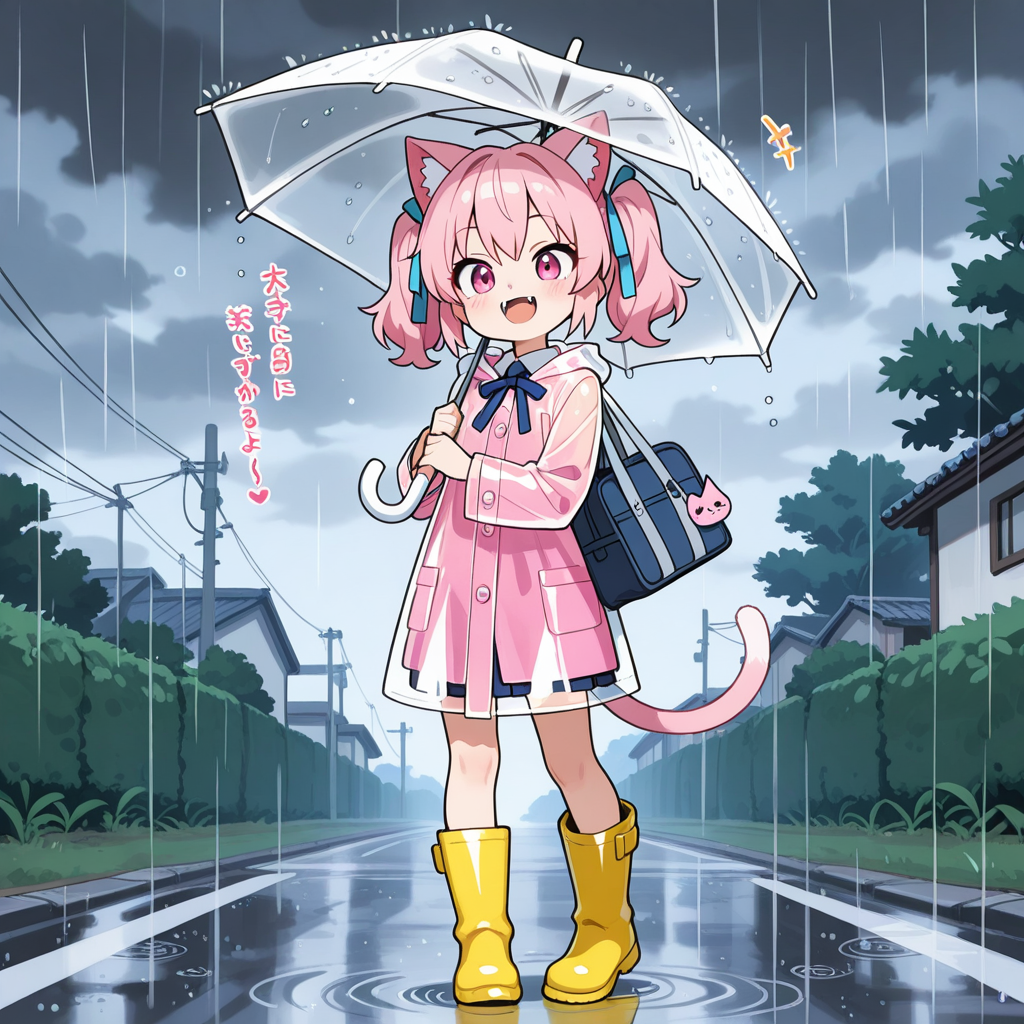 城ヶ崎アオイさまから頂いた雨合羽を着て、ご満悦なねこちゃん！！