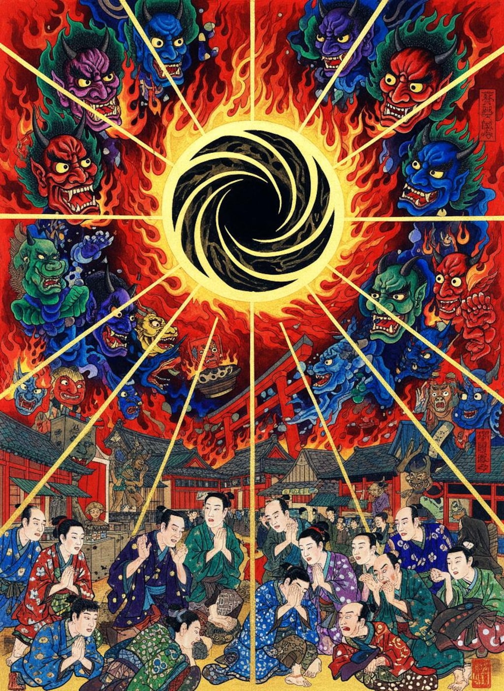 日蝕に怯える江戸の人々