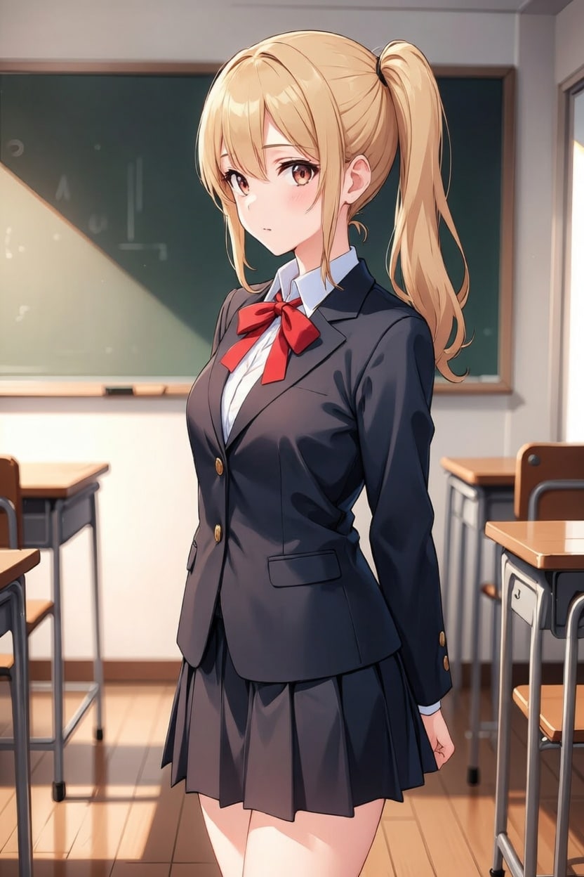 金髪の普通のJK | の人気AIイラスト・グラビア