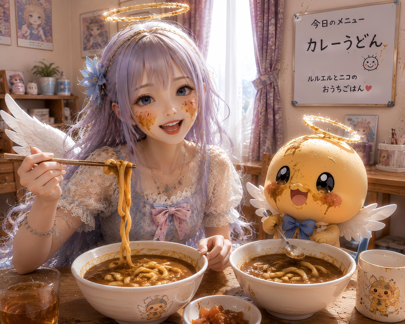 ルルエルと二コのおうちごはん♥️