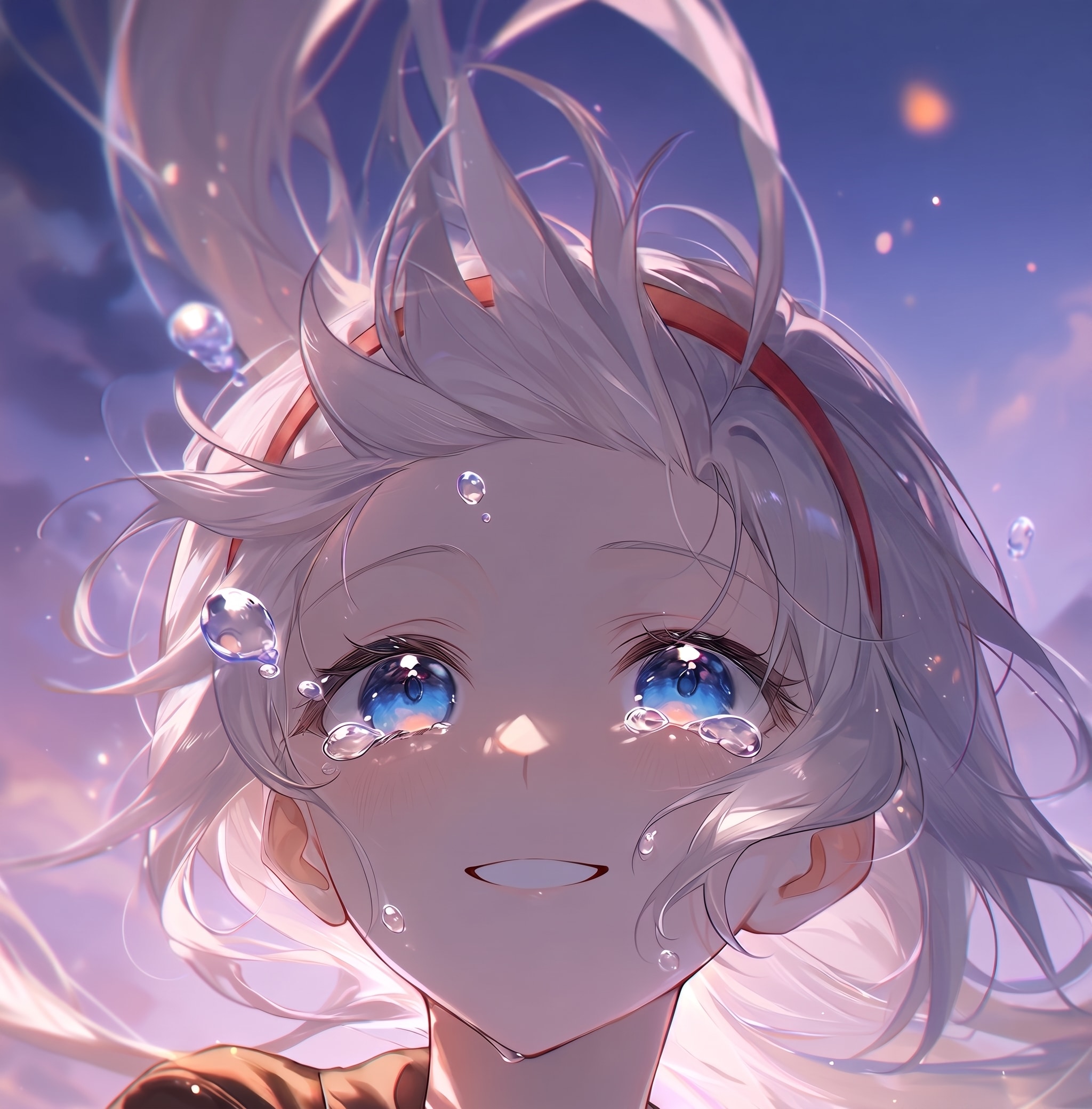 蒼い瞳に映る薄明の空