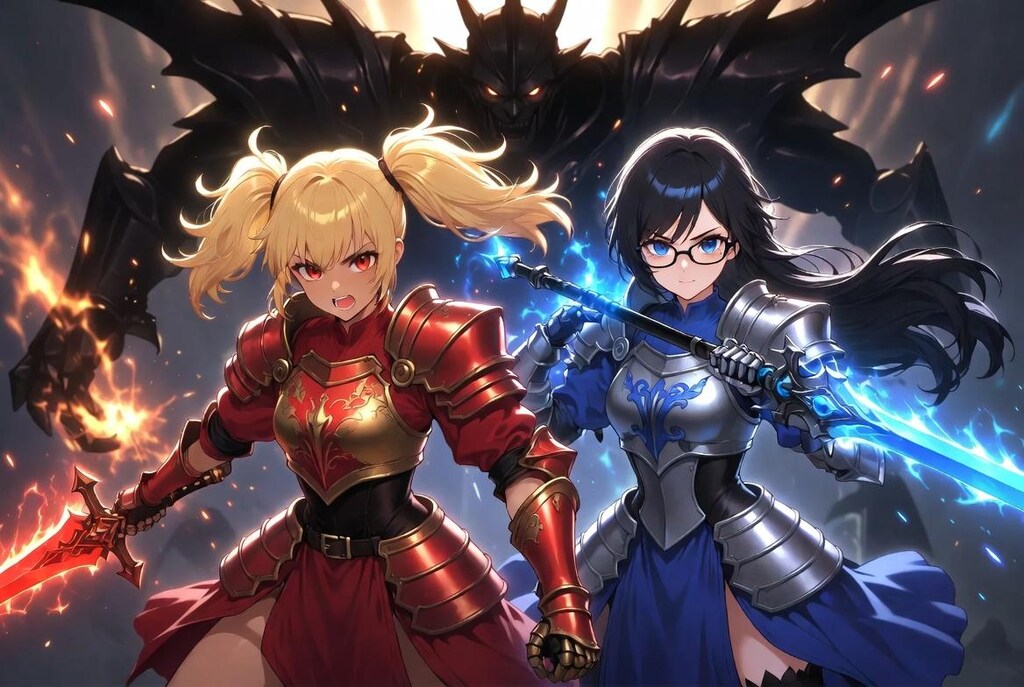 金髪ギャルと黒髪メガネ 騎士団長編