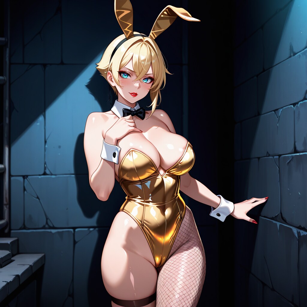 金色バニーの金髪ギャルママ