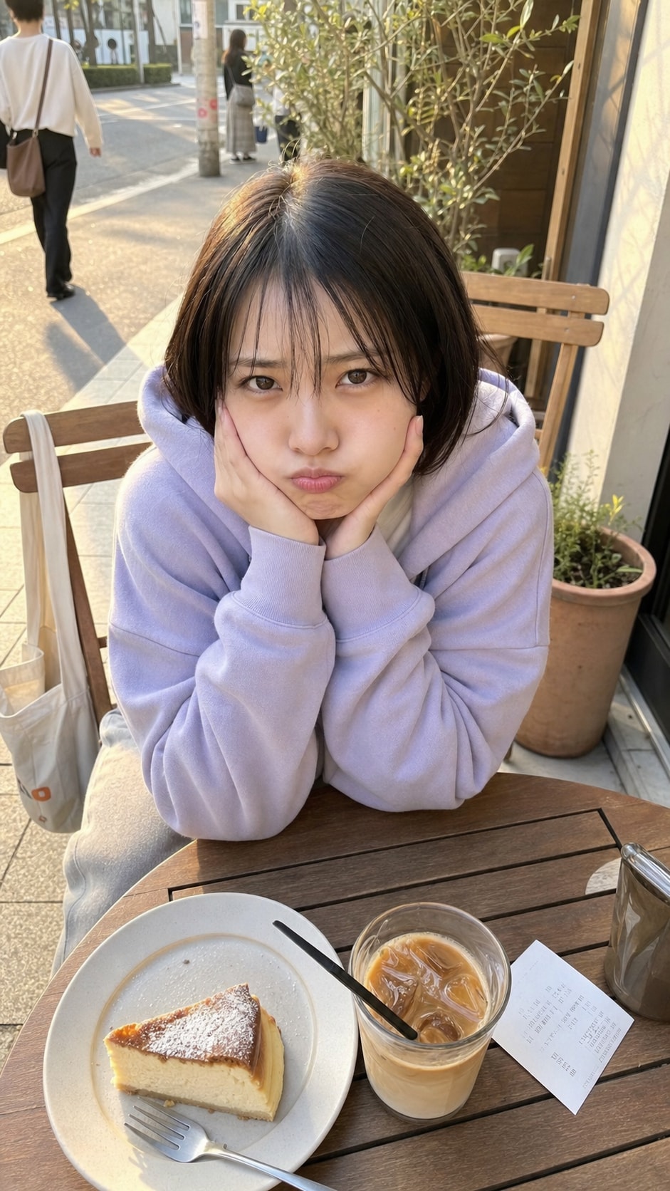 Pouting over Cheesecake