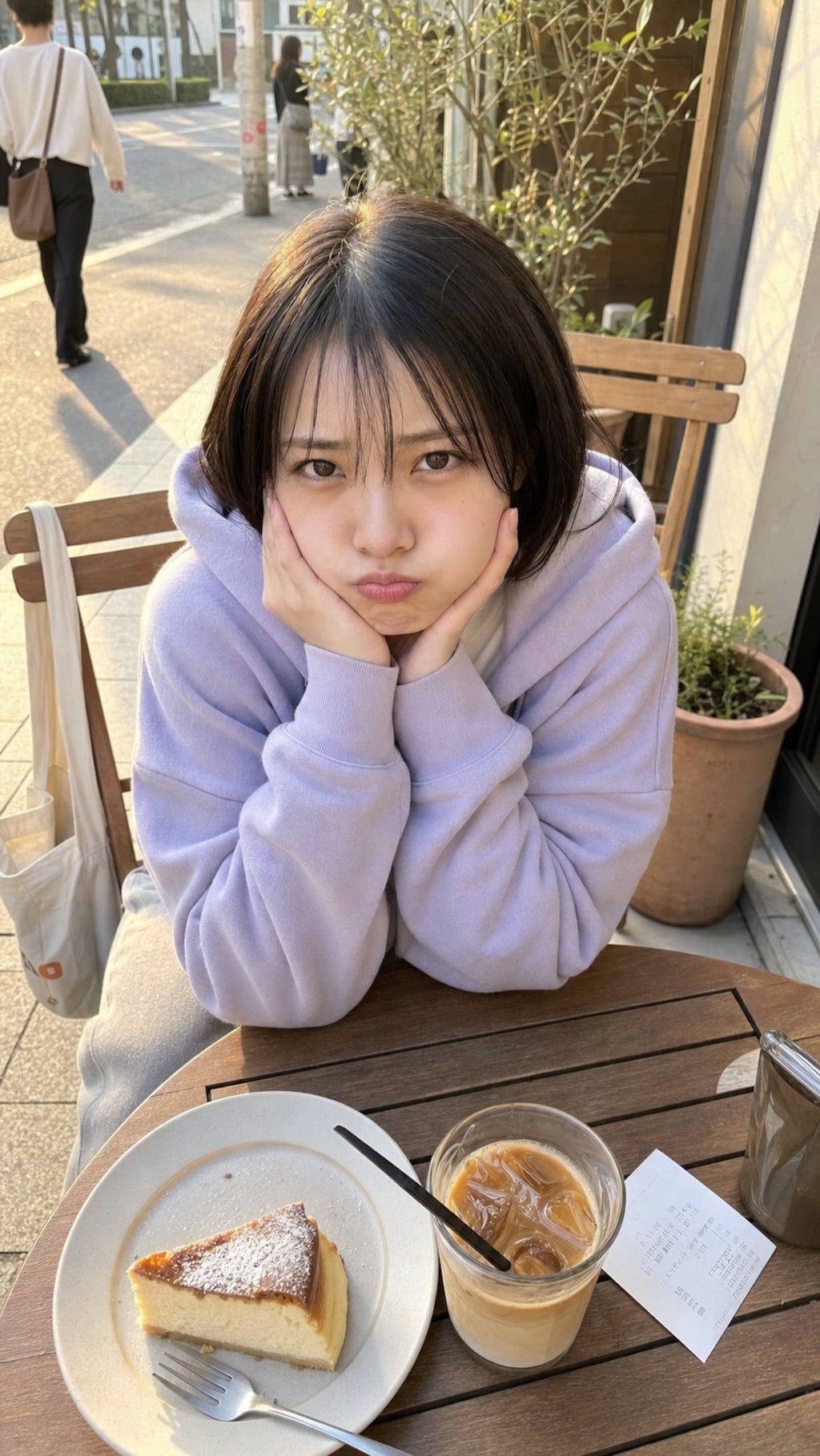 Pouting over Cheesecake