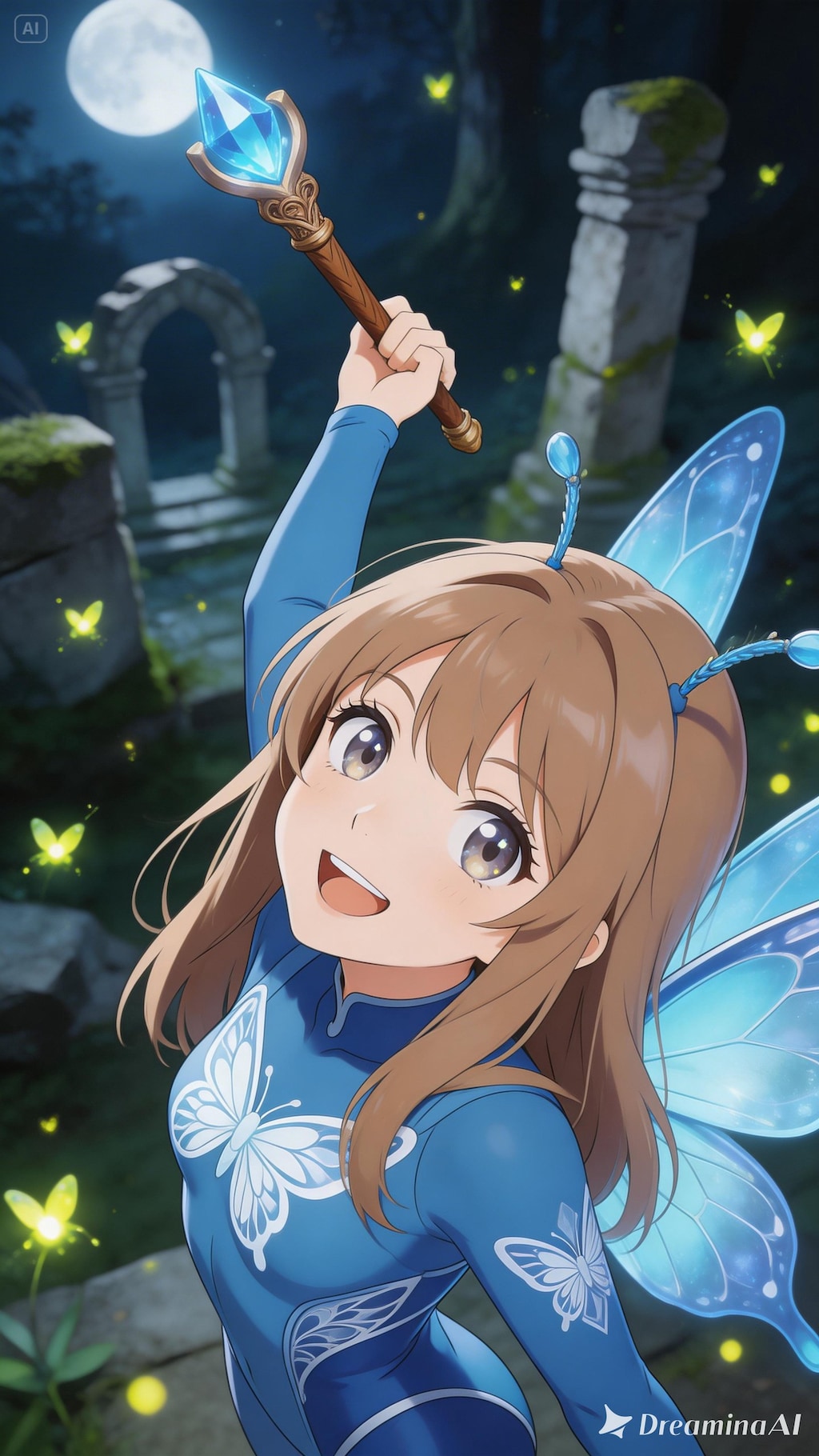 【#青】青い蝶々のきぐるみを着る女の子（Seedream 5.0Lite）（ChatGPT）（GEMINI）（SDXL）