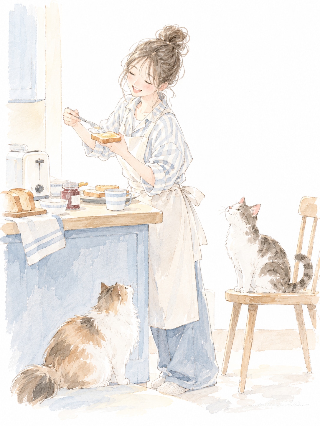 おはよ- ̗̀('ᵕ'⌯) ̖́-  今日もよろしくね😉 | の人気AIイラスト・グラビア