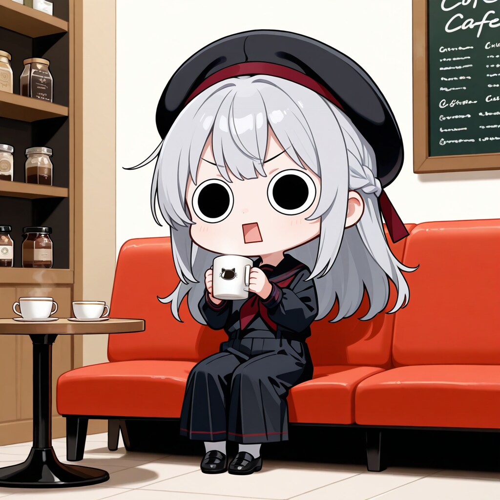 喫茶店の日に珈琲を飲むえらいこっちゃ嬢