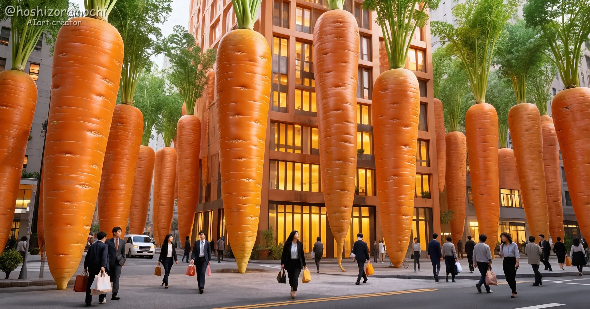 巨大人参🥕が街に！