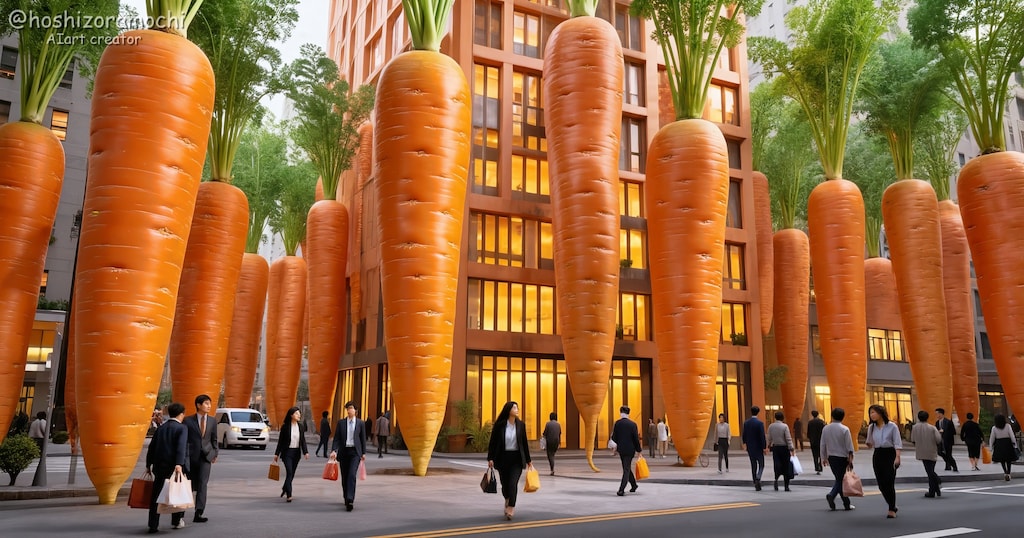 巨大人参🥕が街に！