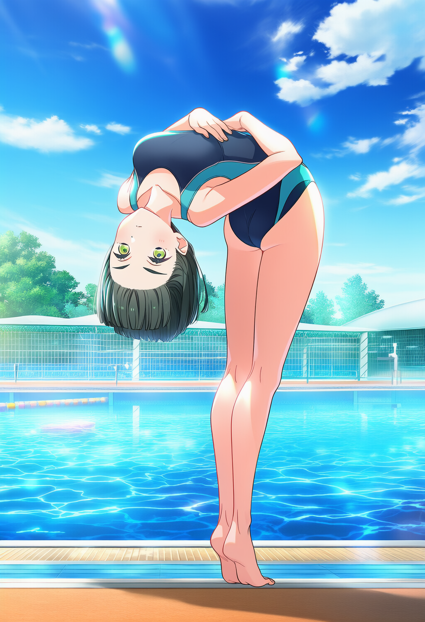 競泳水着　後ろ反り71
