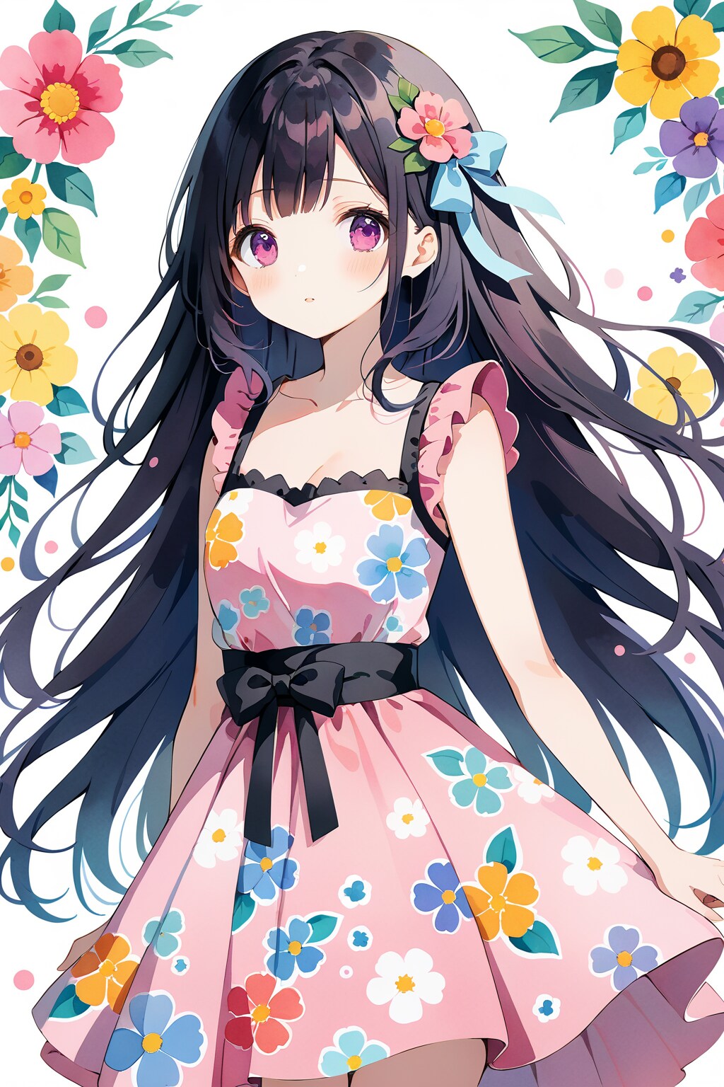 水彩画の女の子 | の人気AIイラスト・グラビア