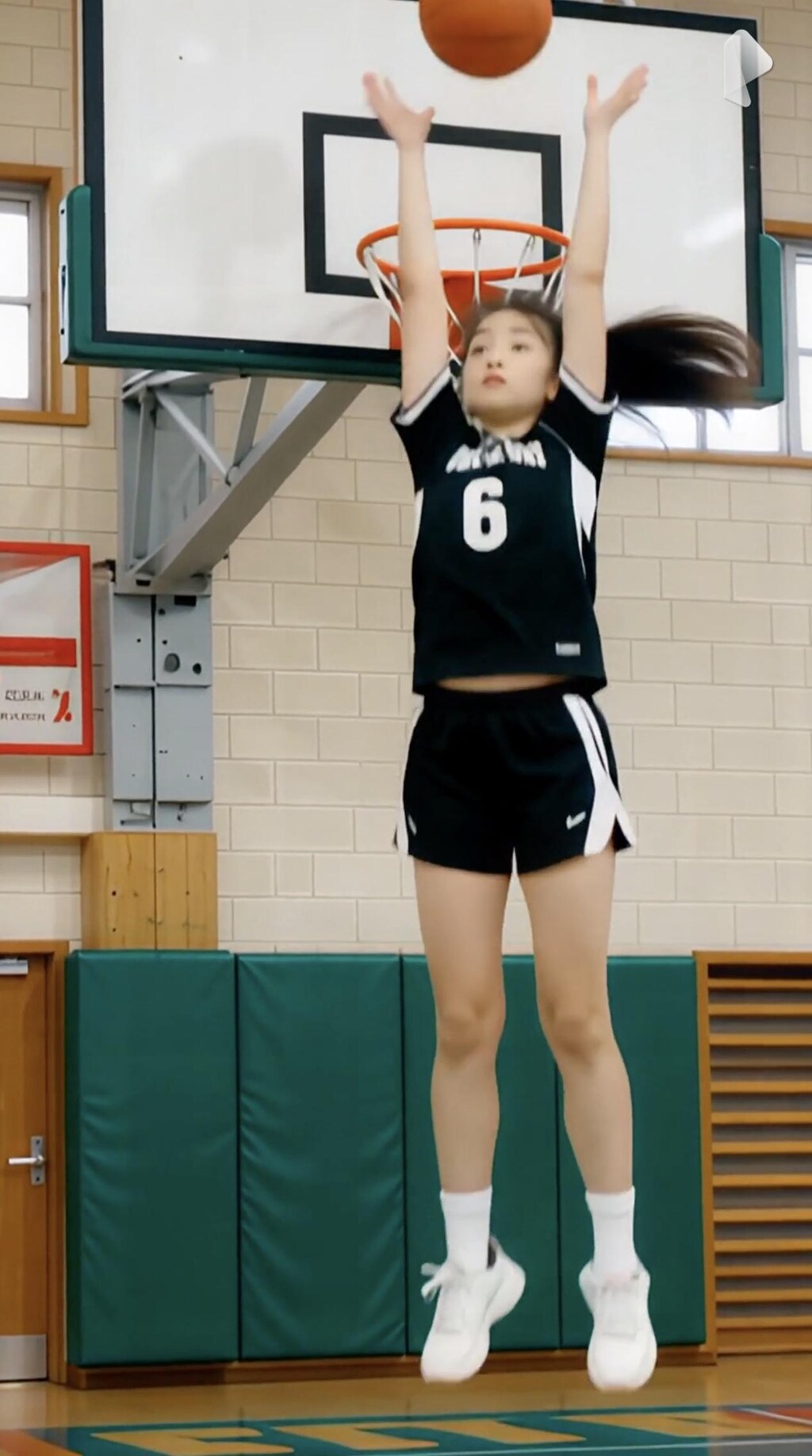 女バスのジャンプシュート373