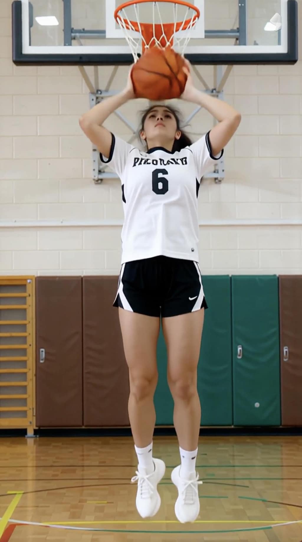 女バスのジャンプシュート373