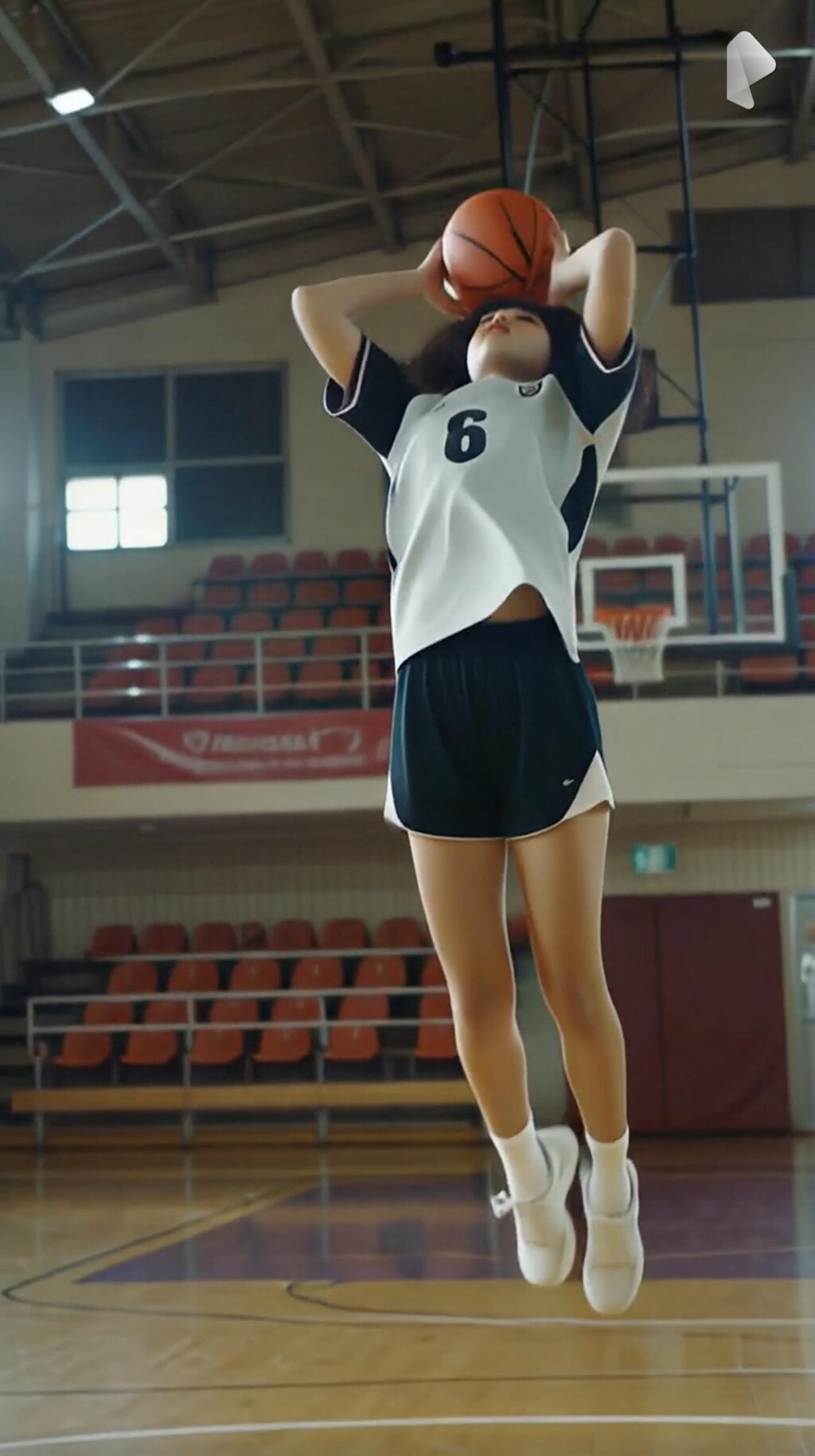 女バスのジャンプシュート373