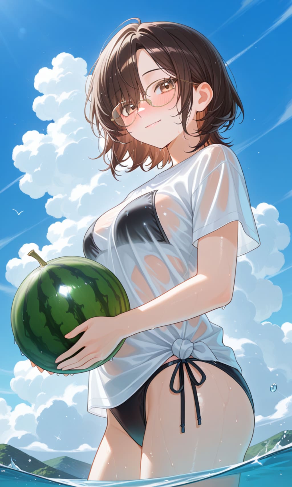 濡れ透け水着