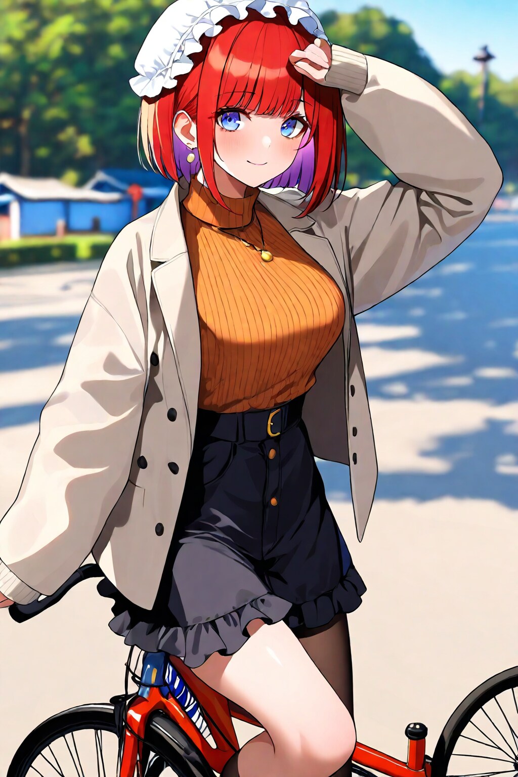 赤髪ボブでコートの少女 | の人気AIイラスト・グラビア