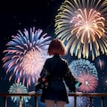 花火を見てる人 2枚目