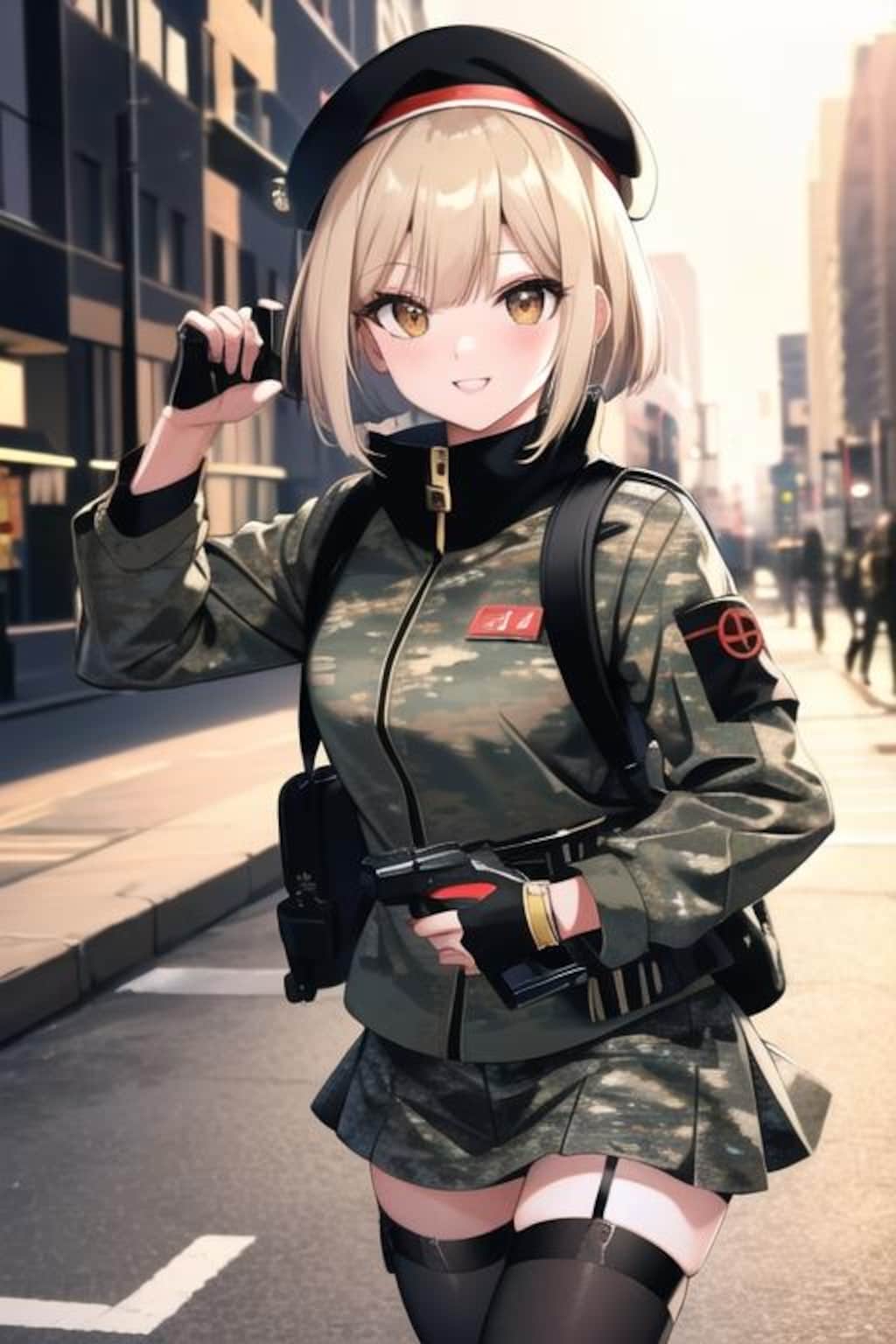 ベレー帽娘（今新橋なんだけど敵いないよ。）