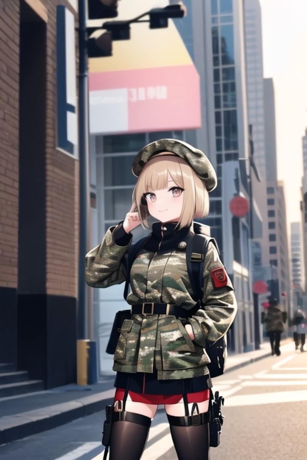 ベレー帽娘（今新橋なんだけど敵いないよ。）