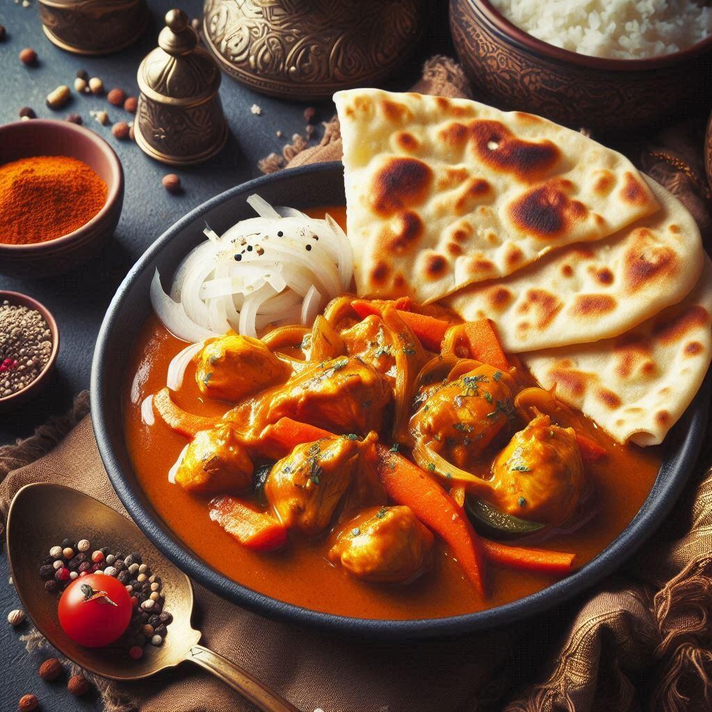 ナンとチキンカレー