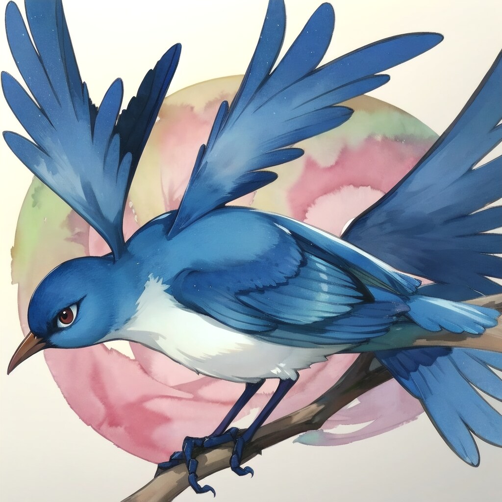 「メーテルリンクの青い鳥」のイメージ画像を水彩画風で。